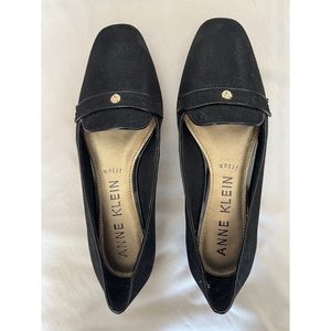 Ann Klein iflex Black Shimmer Flat Loafer Style Shoes  Akidara - 9M